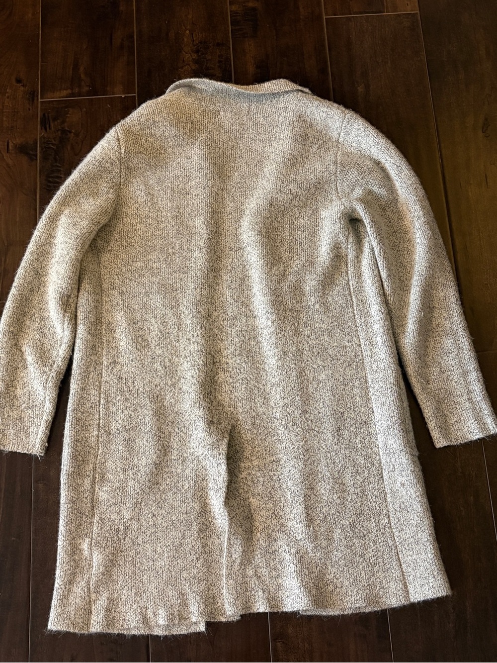 Monteau Textured Knit Longline Cardigan Coatigan | Size S | Neutral Gray - Picture 5 of 7